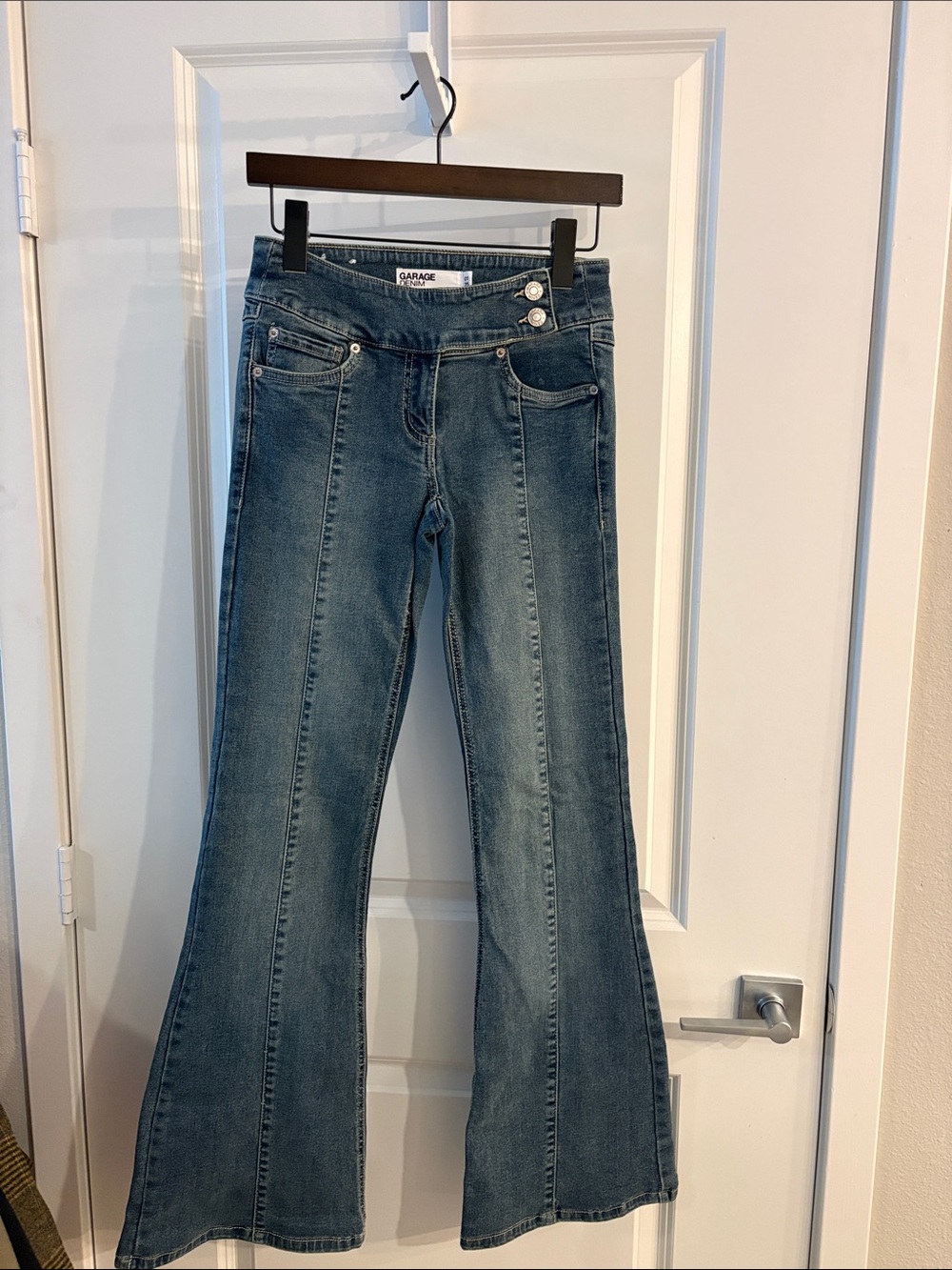 Garage Women's High-Rise Flare Jeans in Denim Blue